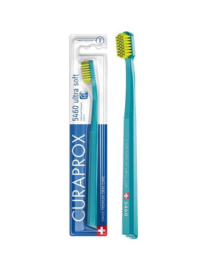 CURAPROX Cs 5460 Ultra-Soft Toothbrush | Bpa-Free Manual Brush For Adults With 5460 Curen® Filaments | Gentle Plaque Removal For Healthier Gums And Teeth – Turquoise/Green, 1 Pack - Image 1